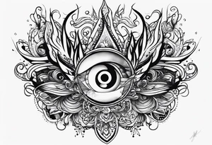 Music on fire tattoo idea