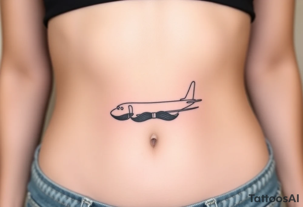 Small airplane who has moustache tattoo idea