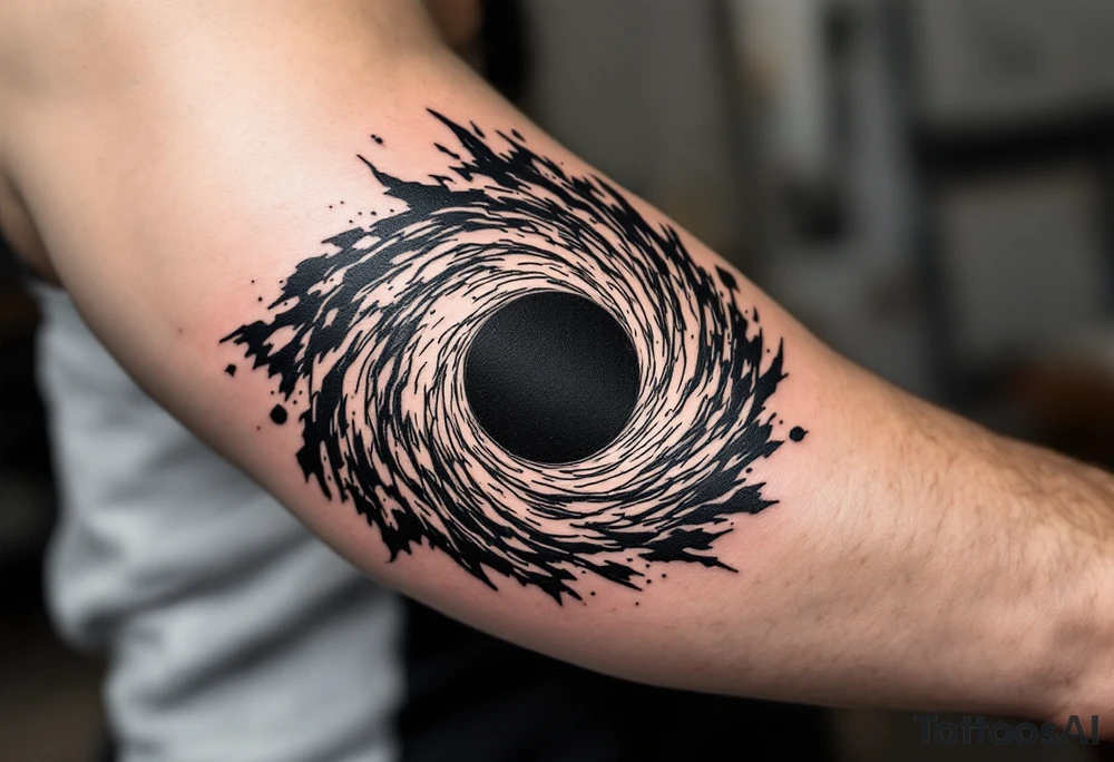 2 different worlds on each side of a black hole tattoo idea