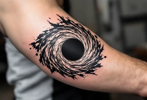 2 different worlds on each side of a black hole tattoo idea