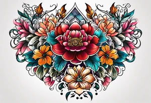 Flower chest piece tattoo idea