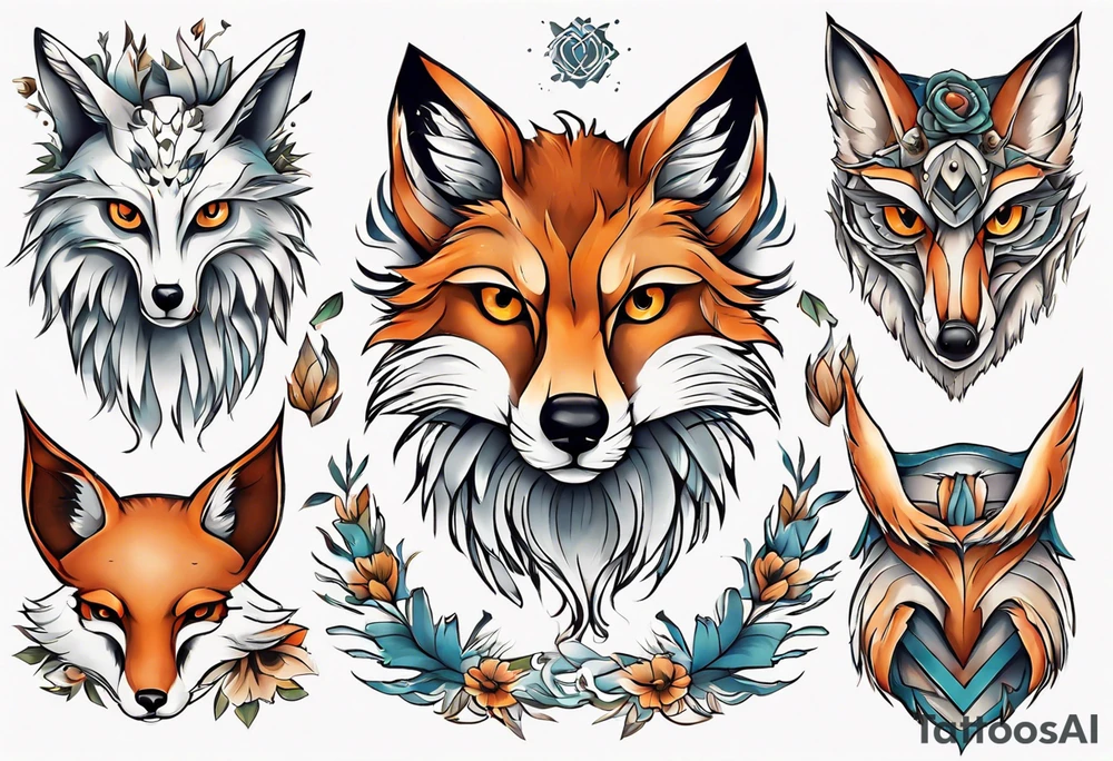 ein Tier aus Fuchs und Eule tattoo idea