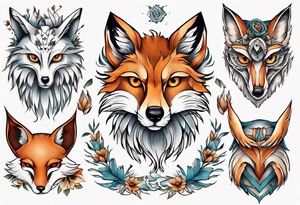 ein Tier aus Fuchs und Eule tattoo idea