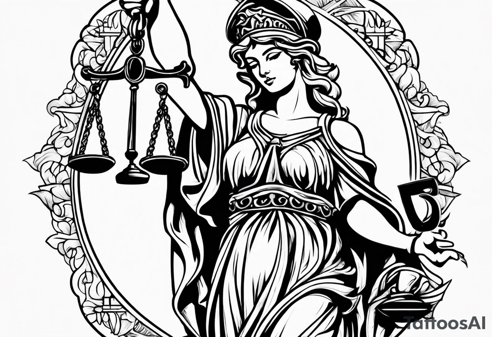 lady justice tattoo idea