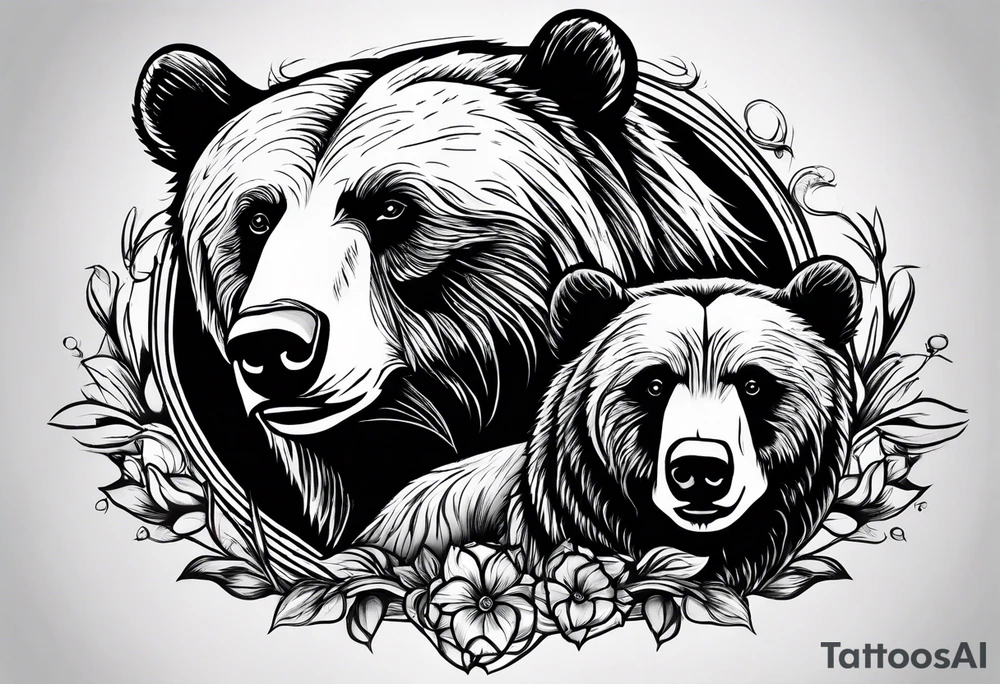 A bear and it’s cub tattoo idea