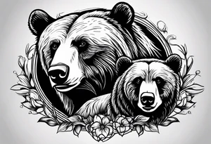 A bear and it’s cub tattoo idea