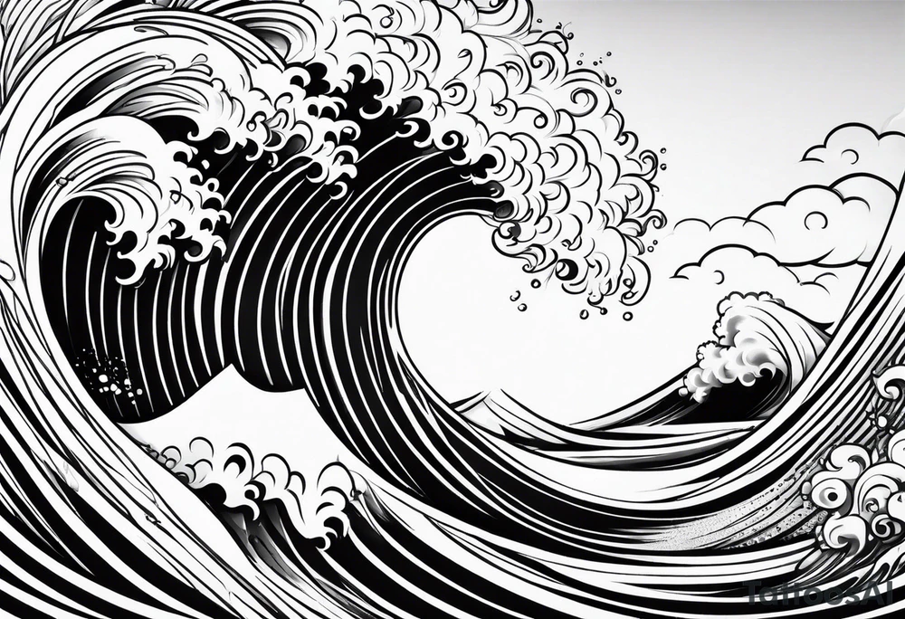 wave pattern tattoo idea
