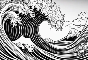 wave pattern tattoo idea