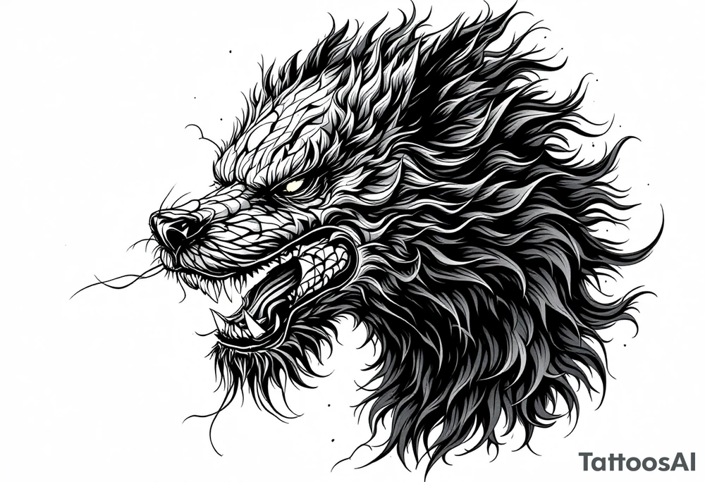 female Foo dog tattoo idea
