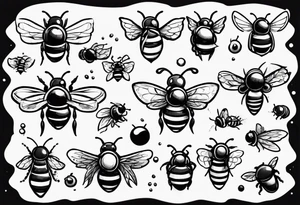 kleine Biene im Comic still von der seite gezeichnet tattoo idea