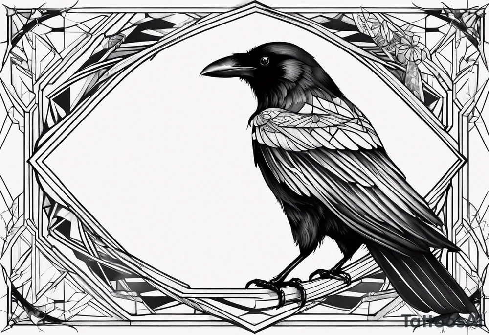 Black crow tattoo idea