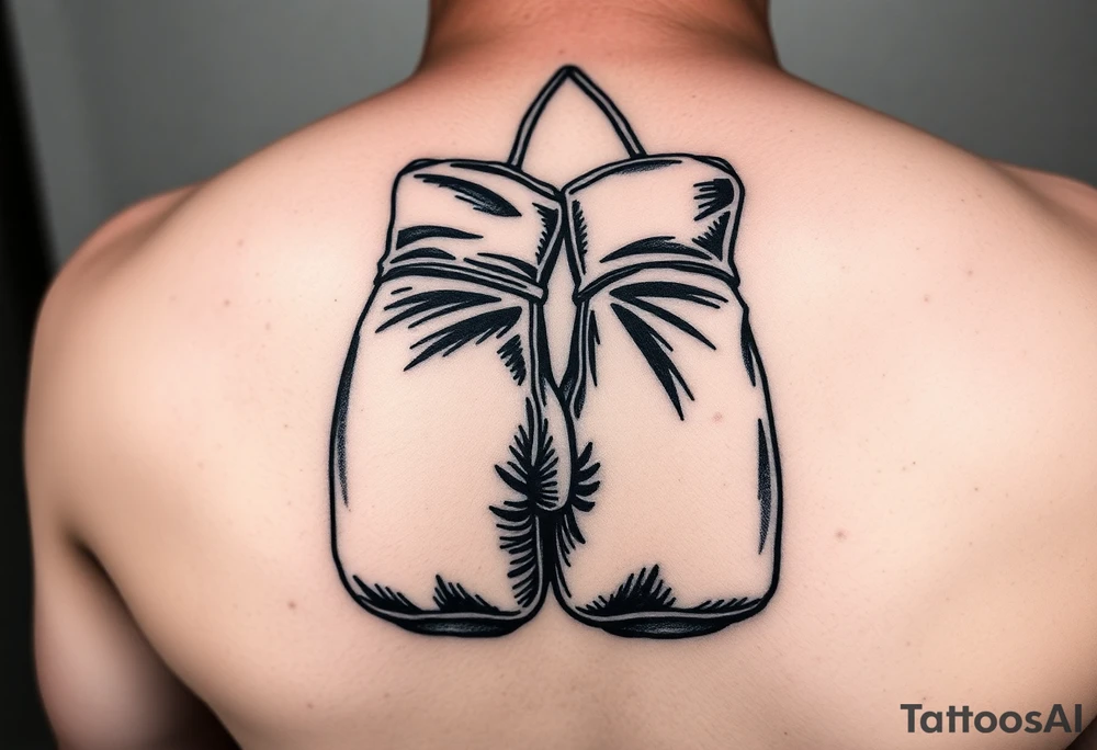 worn down boxing gloves tattoo idea