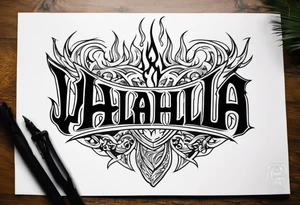 Valhalla flames tattoo idea