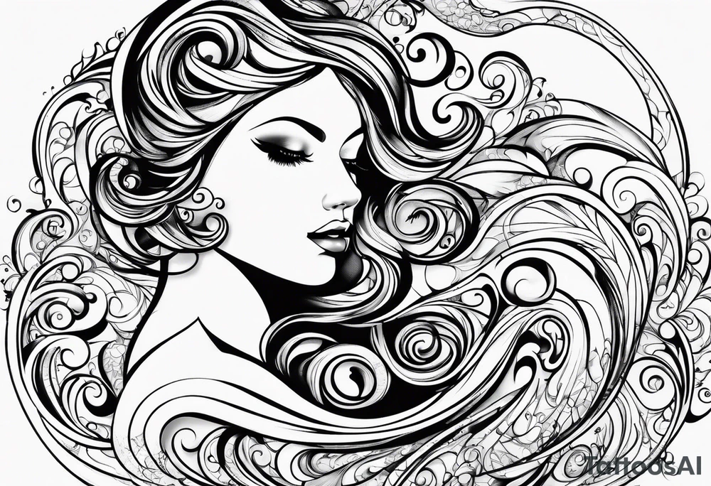Swirls and whirls half sleeve tattoo idea