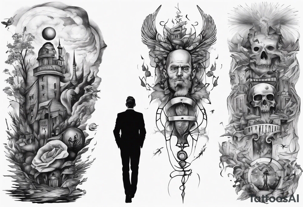 Man leaving his past behind him ready to take on the future tattoo idea