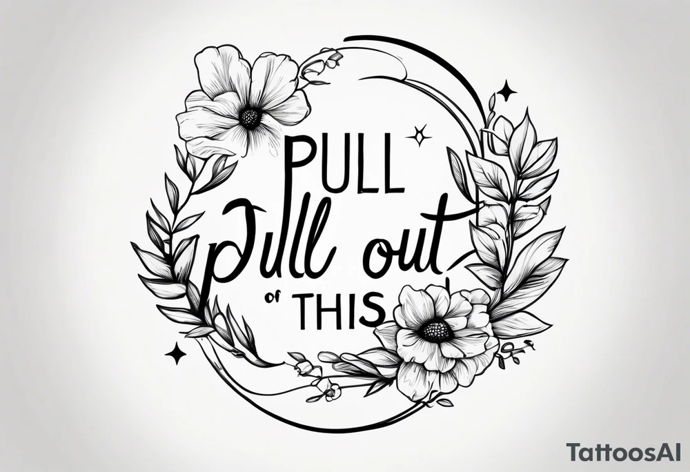 A simple quote that is curved saying “pull me out of this” tattoo idea