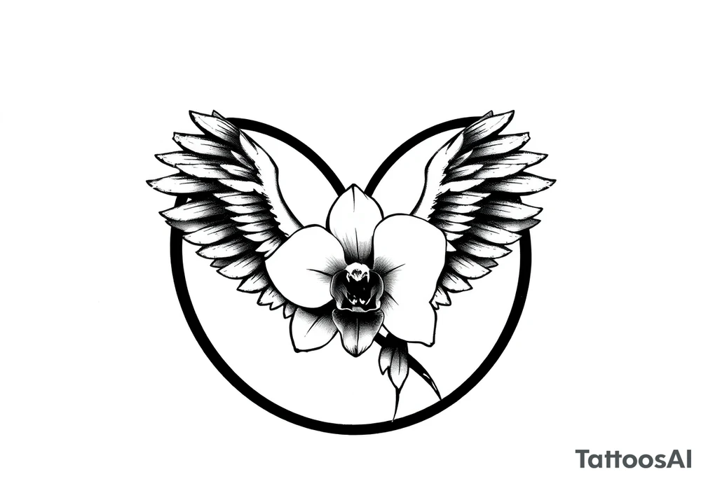 infinity loop with wings inside and an orchid tattoo idea