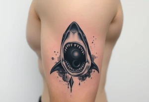 shark with open mouth frontal. tattoo idea