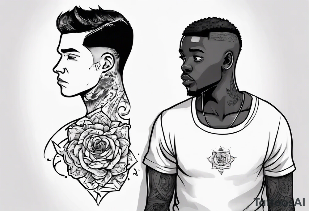 Black son who looks up to his dad tattoo idea