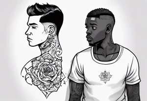 Black son who looks up to his dad tattoo idea