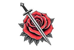 sword through a rose tattoo idea