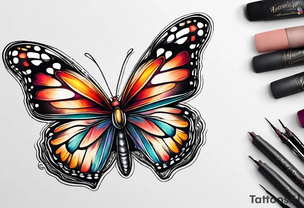 animal butterfly , flower tattoo idea