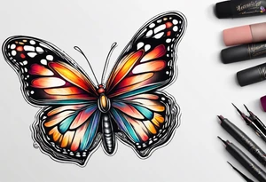 animal butterfly , flower tattoo idea