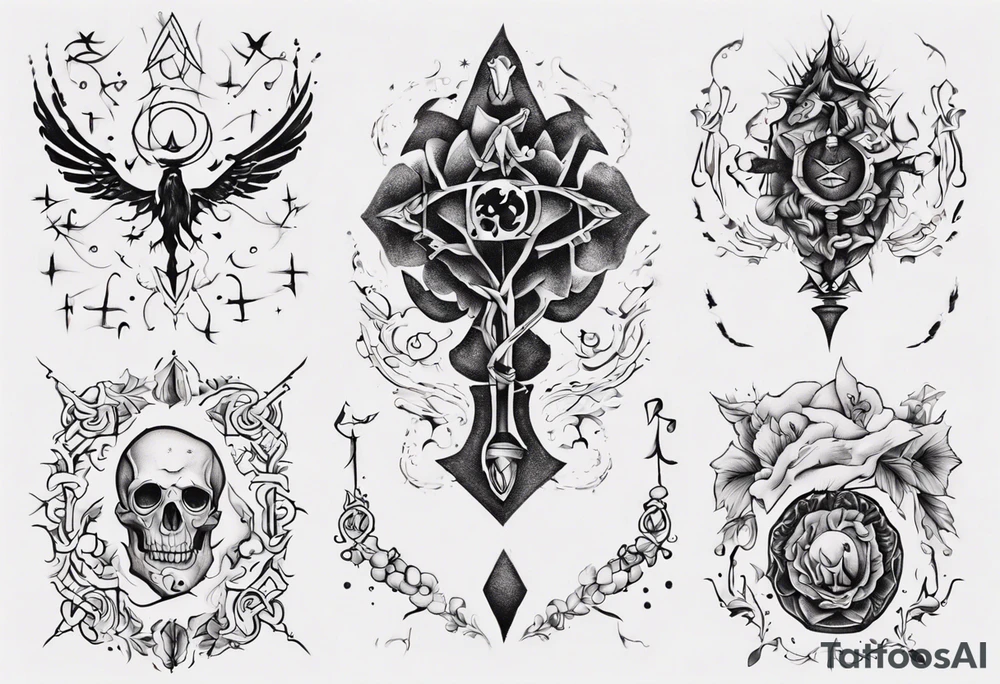 a tattoo that represents a new person entering my life (stepfather replace my very bad biological father) that fulfills the emptiness that i had in my life. Please make it a elegant linear tattoo style. and be creative with the design tattoo idea