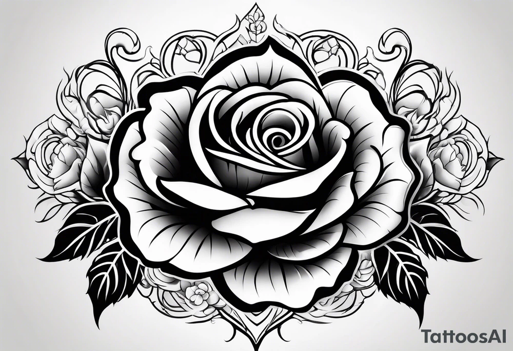 Gothic rose tattoo idea