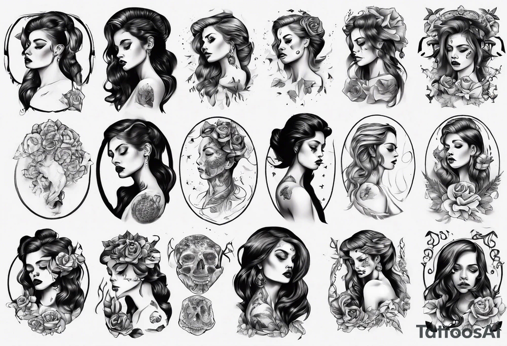 sad woman tattoo idea