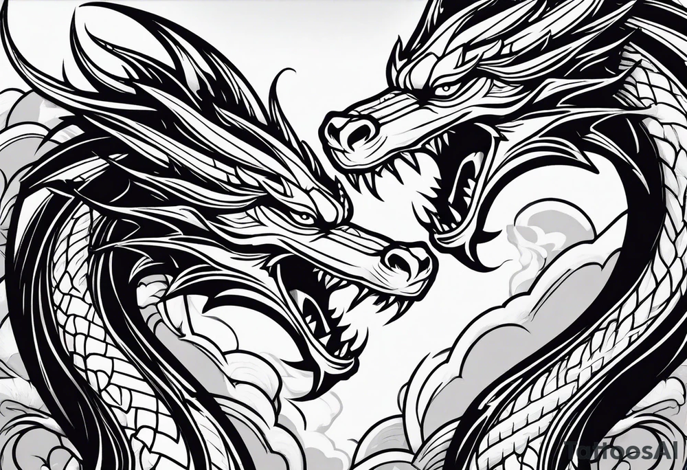 roaring dragons tattoo idea