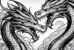 roaring dragons tattoo idea