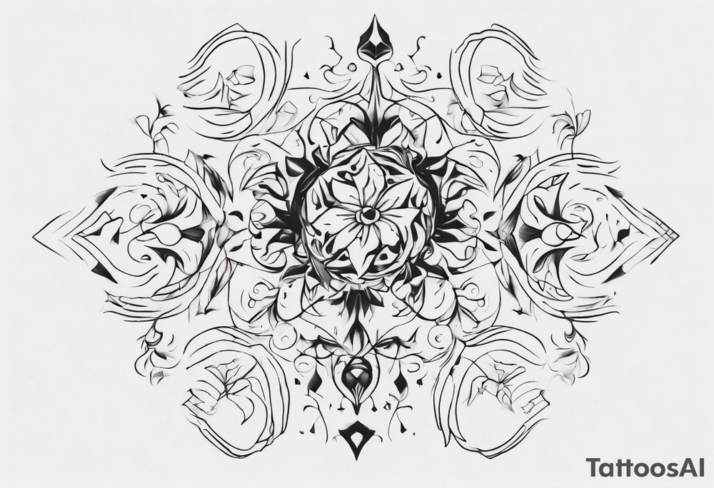Minimalist Ornemental delicate tattoo idea