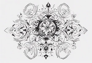 Minimalist Ornemental delicate tattoo idea