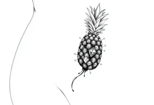 vagina and anus using a  pineapple with diamonds  and magestic tattoo idea