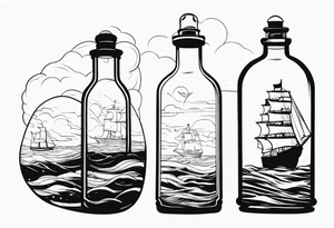 ship in bottle, wild storm tattoo idea