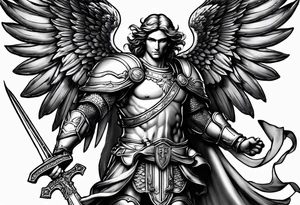 image of st michael the archangel with sword and shieldtattoo tattoo idea