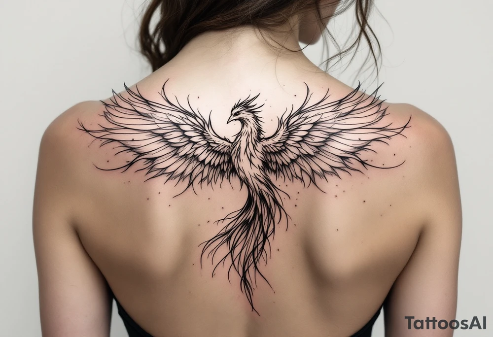 Phoenix rising from the ashes tattoo idea