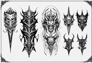 Demonic leg armor tattoo idea