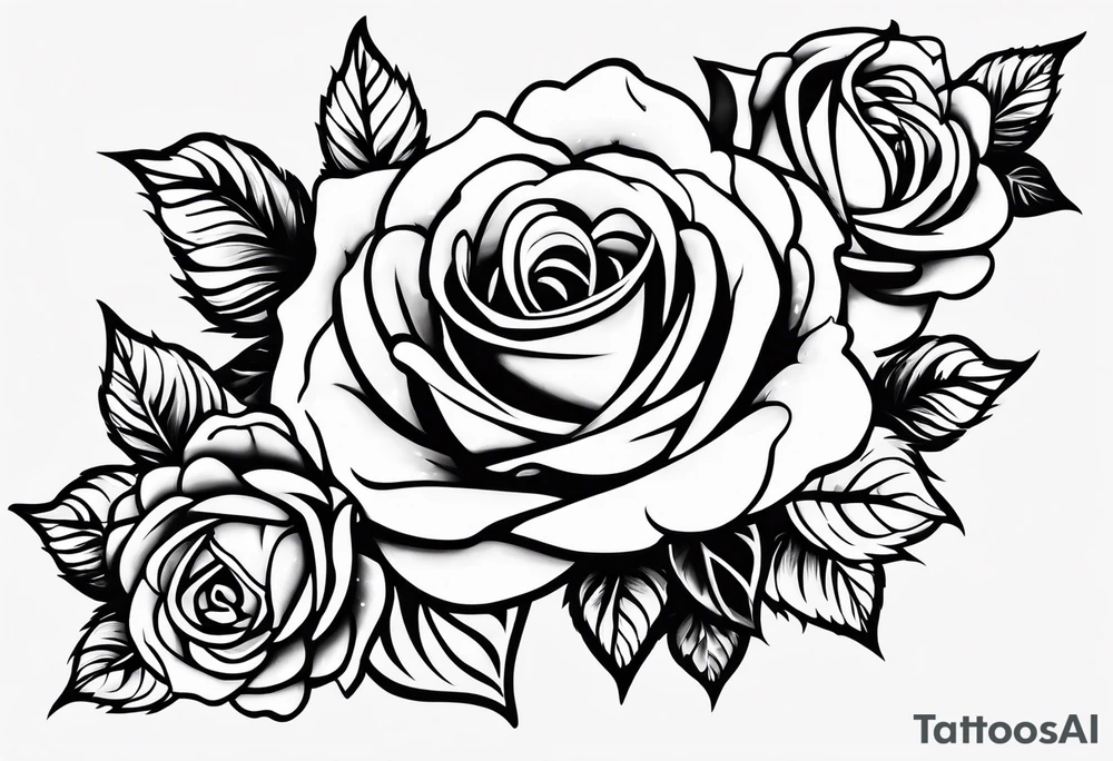 The name Josie Ann with Roses and hearts tattoo idea