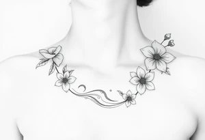 Waves, summer, flowers tattoo idea