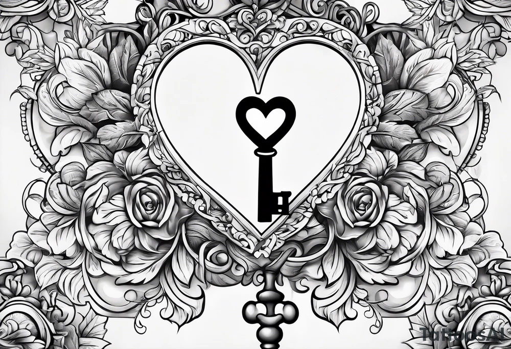 A simple, vintage key symbolizing love tattoo idea