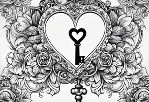 A simple, vintage key symbolizing love tattoo idea