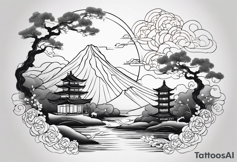 I want a fine line, feminine but very powerful tattoo. I want it to feel oriental and decorative. I want the image to portray a powerful story from the Bible. I want the tattoo to look peaceful and glowy. It has to tell a biblical story. More minimal tattoo idea