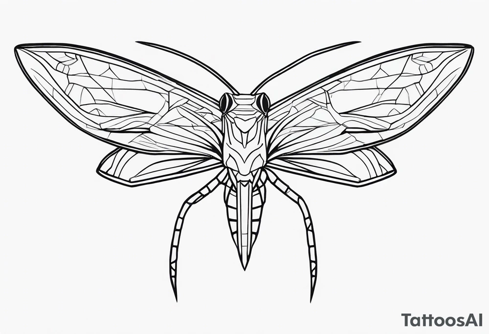 Monoline Mantis Mask tattoo idea