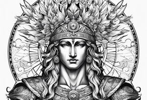 apollo
god of the sun 
with his bow
upper body tattoo idea