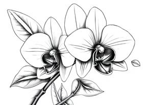 Orchid realistic with a mix with vagin tattoo idea
