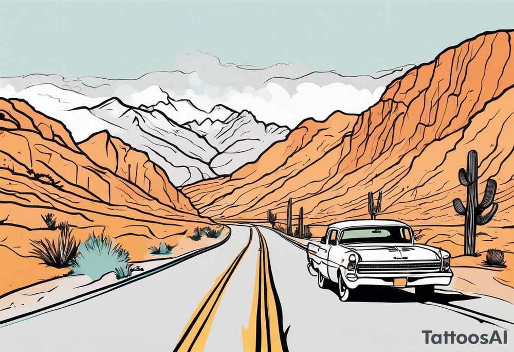 Roadtrip trough California on a Map.
Stops are: San Francisco, Yosemite Park, Death Valley, Las Vegas, Grand Canyon, Joshua Tree, Los Angeles and San Diego.
Erase all the other streets tattoo idea