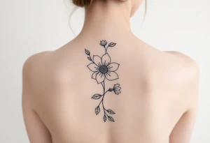 flower going down spine tattoo tattoo idea