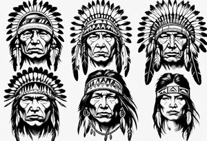 Native American face realism tattoo idea